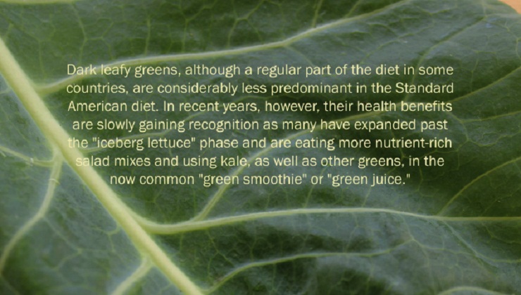 Green Leafy Vegetables, A Nutritive Alkalizing Food high in Fiber